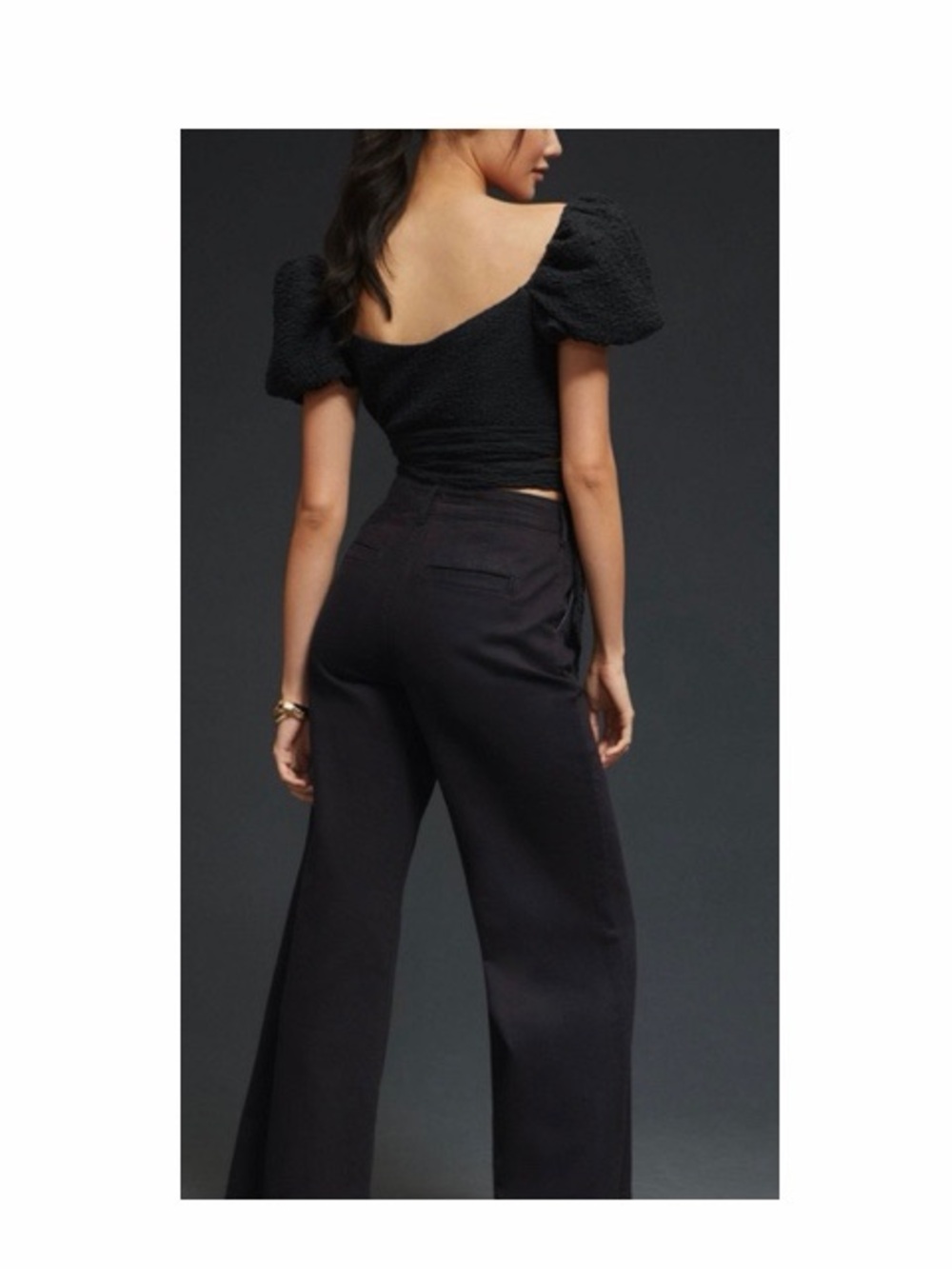 Anthropologie Pilcro High Rise Wide Leg Black Pants - Picture 8 of 9